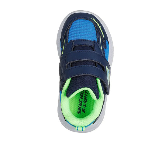 SKECHERS METEOR-LIGHTS-GLOW NAVY/LIME NIÑO INFANTE