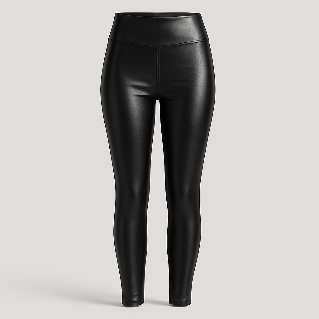 LEGGIN LARGO EFECTO CUERO BLACK TO002-01 # S