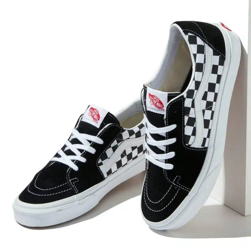VANS SK8‑LOW "CHECKERBOARD – BLACK"