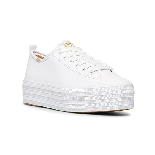 TRIPLE UP LEATHER WHITE