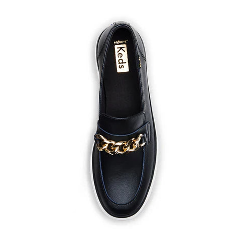 KEDS TDLL LTHR CHAIN BLK/WHT WH67436 # 6