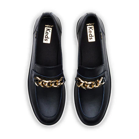 KEDS TDLL LTHR CHAIN BLK/WHT WH67436 # 6