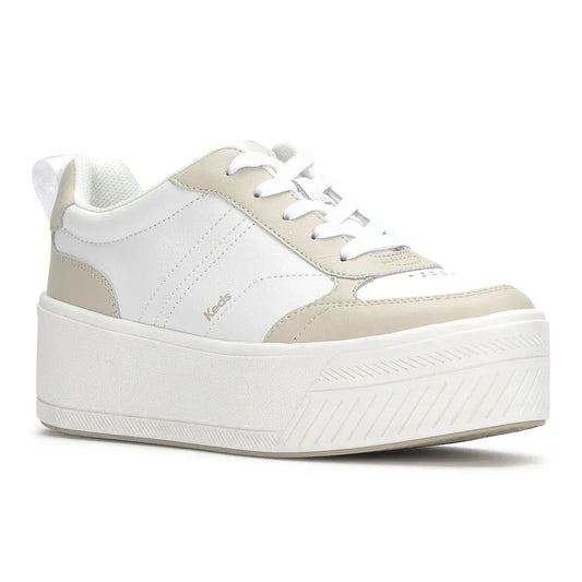 KEDS SKYLER II LEATHER KEDS WHITE/BEIGE