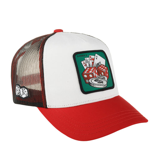 GORRA CAPSLAB AFORTUNADO BARAJA Y DADOS WHT/RED/BLK