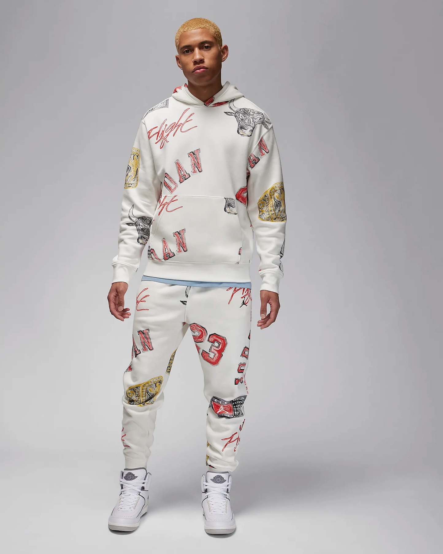 BROOKLYN FLEECE ALL OVER PRINT WHITE
