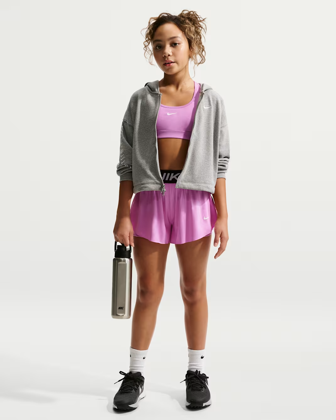 G NP DF 2IN1 KNIT SHORT - LT MAGENTA/BLACK/(WHITE)