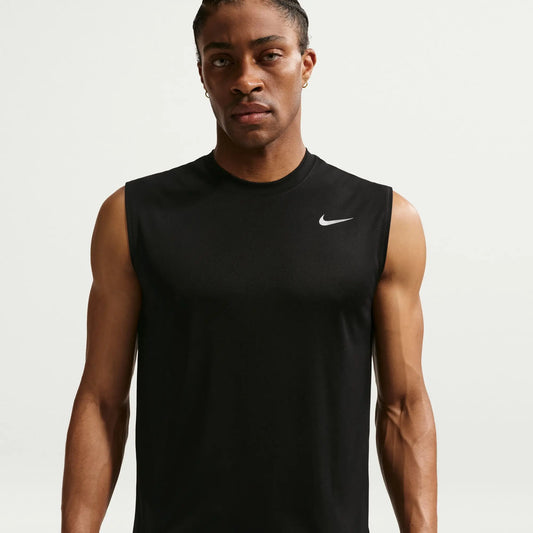 M NK DF TEE STD SLVLS FLEX BLACK/WHITE