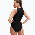 SPEEDO WOMENS HYDRASUIT SWIMSUIT - BLACK/WHITE