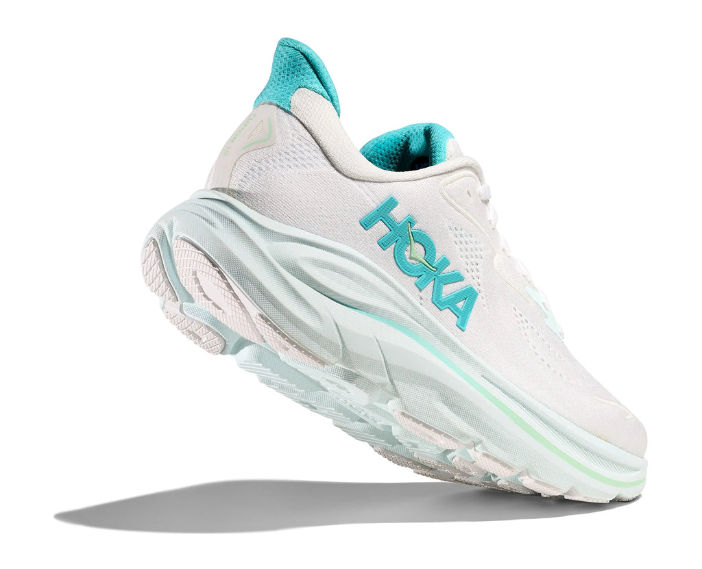 HOKA CLIFTON 10 WHITE/TURQUOISE BLUE MUJER
