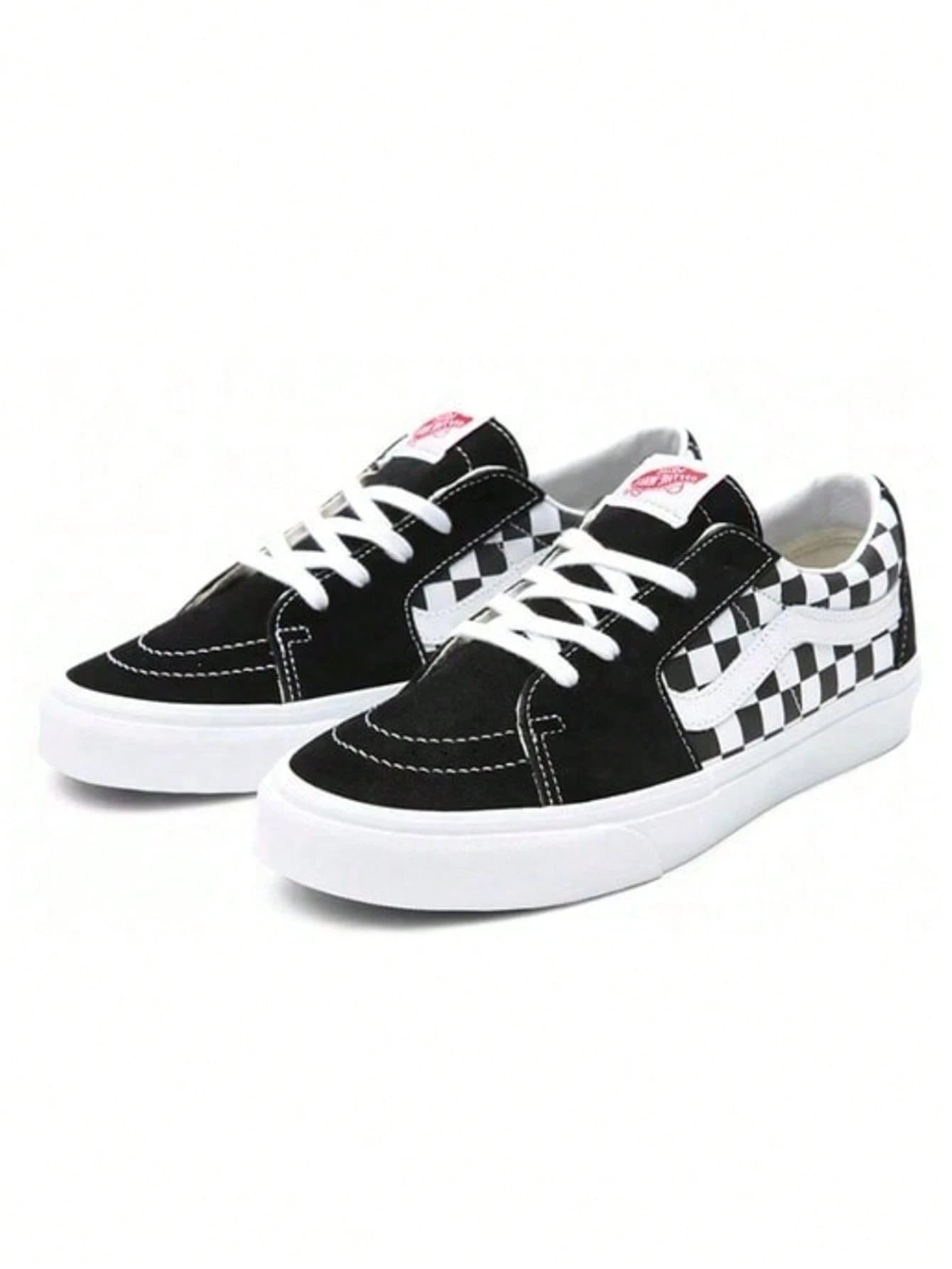 VANS SK8‑LOW "CHECKERBOARD – BLACK"