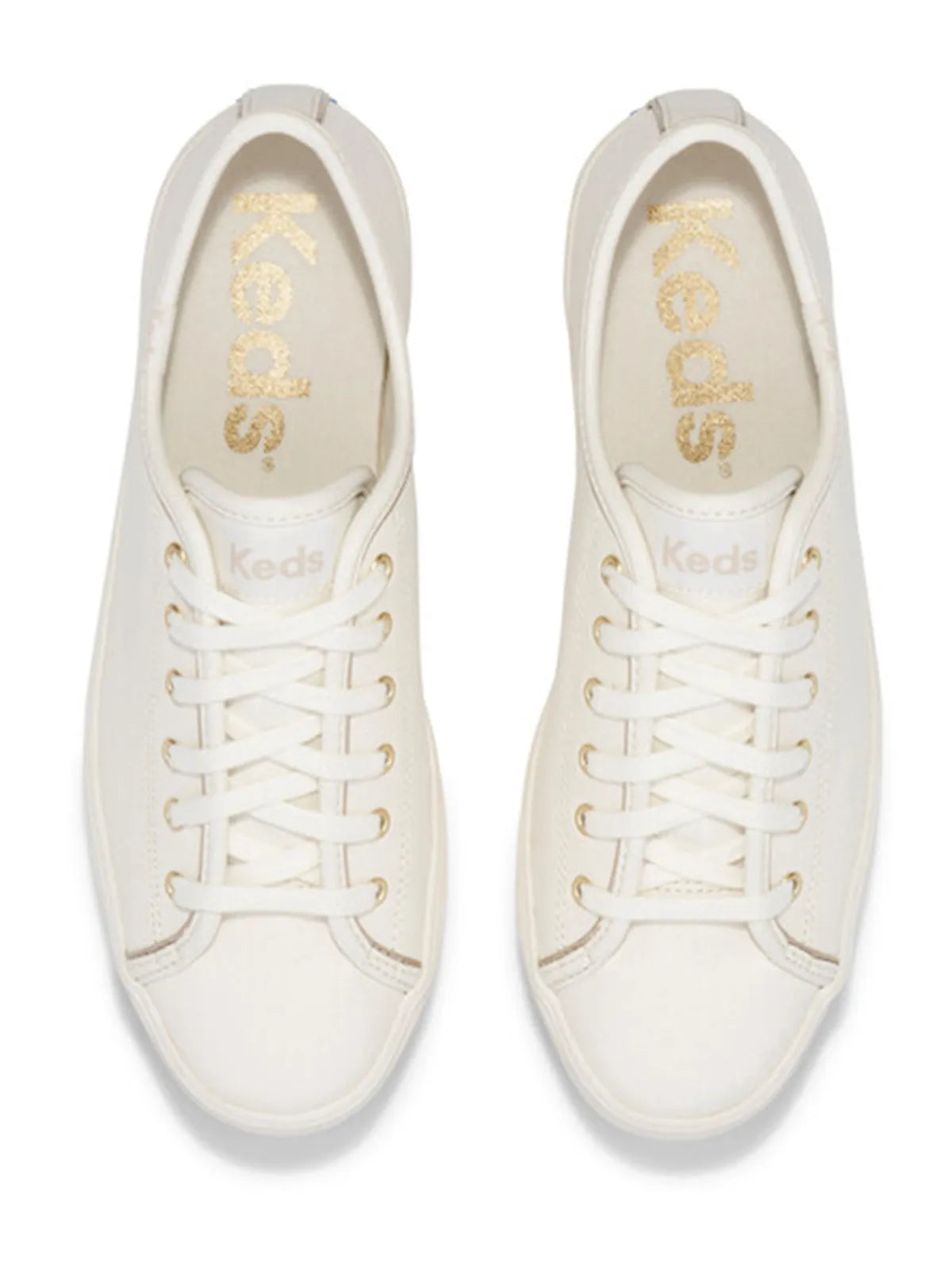 TRIPLE UP LEATHER PIPING WHITE/GOLD