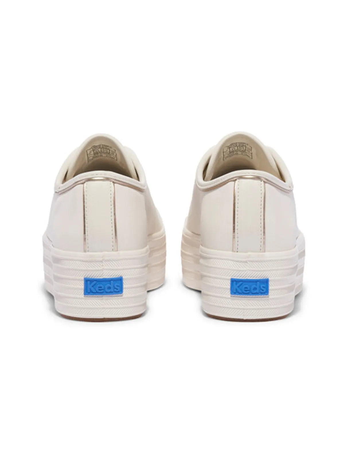 TRIPLE UP LEATHER PIPING WHITE/GOLD