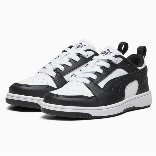 PUMA REBOUND V6 LO PS WHITE/BLACK NIÑO PRE-ESCOLAR