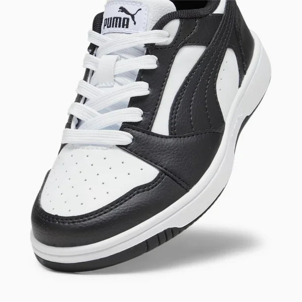 PUMA REBOUND V6 LO PS WHITE/BLACK NIÑO PRE-ESCOLAR