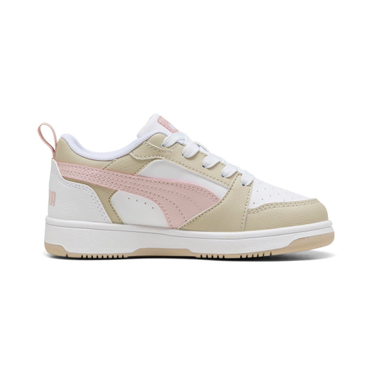 PUMA REBOUND V6 LO PS WHITE MIST/DESERT NIÑA PRE-ESCOLAR