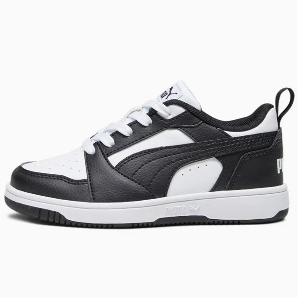 PUMA REBOUND V6 LO PS WHITE/BLACK NIÑO PRE-ESCOLAR