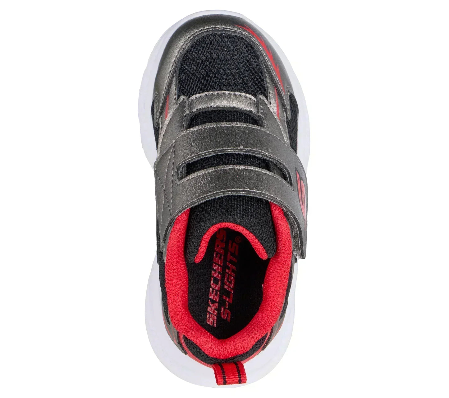 SKECHERS METEOR-LIGHTS-GLOW GUN/RED NIÑO INFANTE