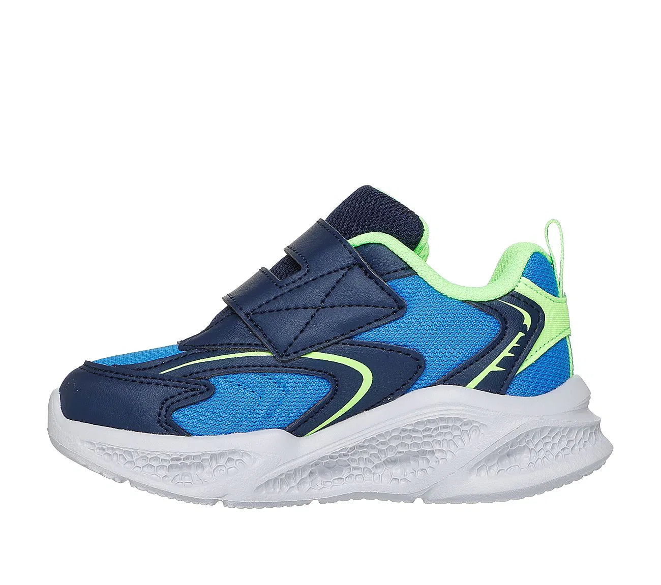 SKECHERS METEOR-LIGHTS-GLOW NAVY/LIME NIÑO INFANTE