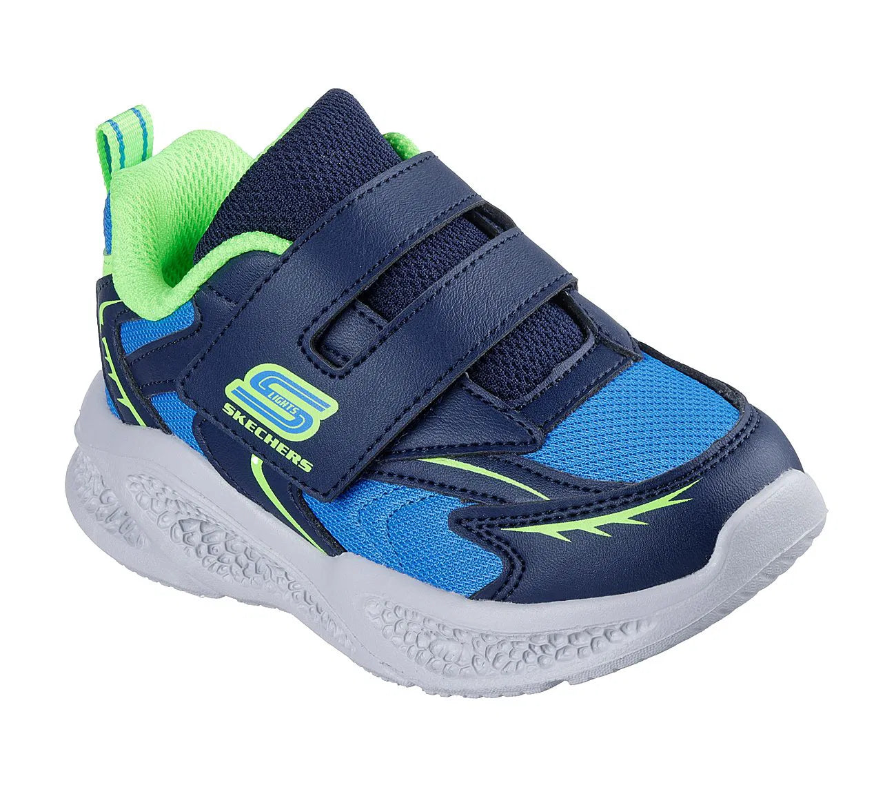 SKECHERS METEOR-LIGHTS-GLOW NAVY/LIME