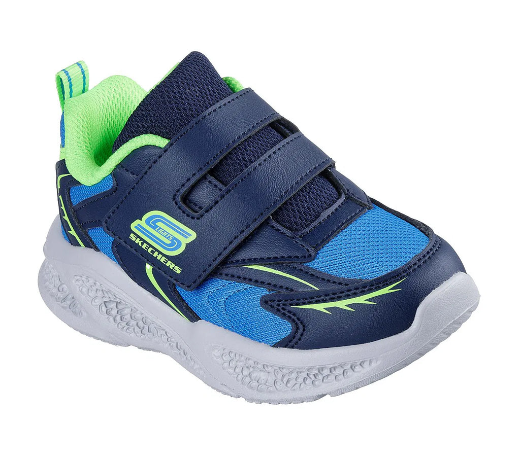 SKECHERS METEOR-LIGHTS-GLOW NAVY/LIME NIÑO INFANTE