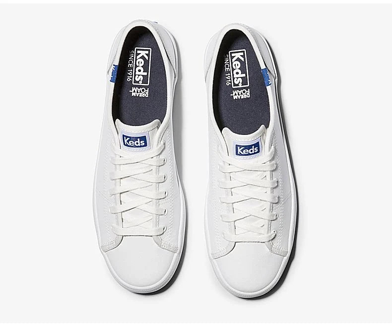 KEDS KICKSTART LEATHER WHT WH57559 # 5 MUJER