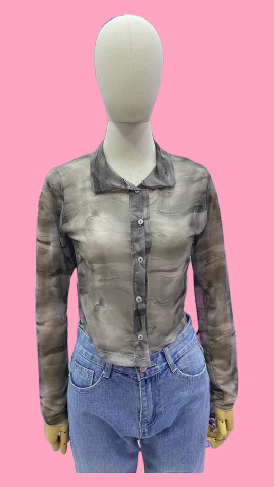 BLUSA MESH GRIS