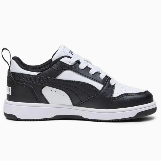 PUMA REBOUND V6 LO PS WHITE/BLACK NIÑO PRE-ESCOLAR