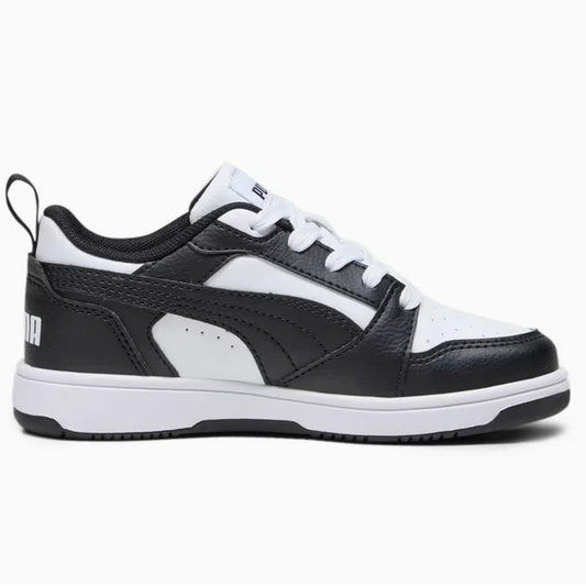 PUMA REBOUND V6 LO PS WHITE/BLACK NIÑO PRE-ESCOLAR