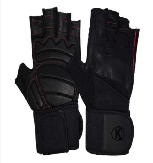 K6 GUANTES PARA PESAS DOBLE MUÑEQUERA (BLACK) UNISEX
