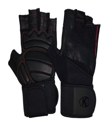 K6 GUANTES PARA PESAS DOBLE MUÑEQUERA (BLACK) UNISEX