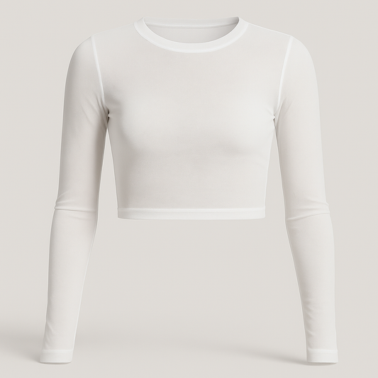 BLUSA MESH MANGA LARGA BLANCA