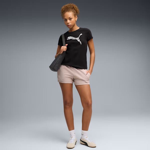 PUMA SHORTS ESSENTIALS CAT LOGO 4'' SHORTS WOMEN (ROSE LATTE) MUJER