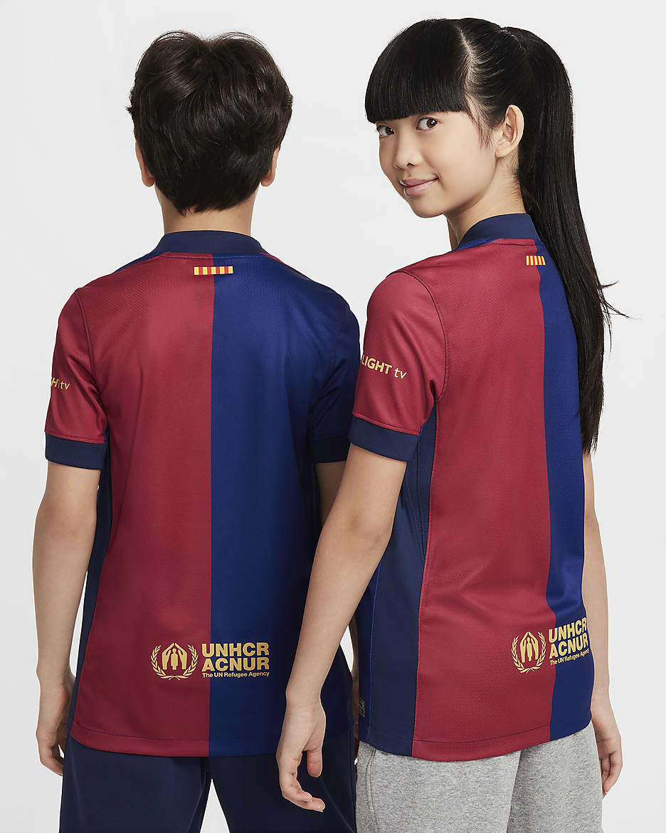 NIKE BARCELONA YOUTH HOME JERSEY NAVY/RED
