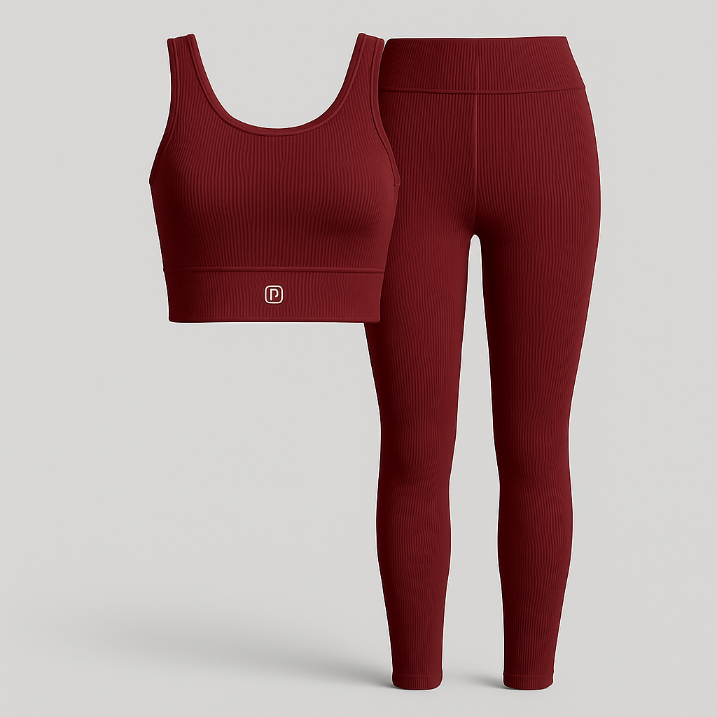 CONJUNTO LICRA TUBULAR VINO