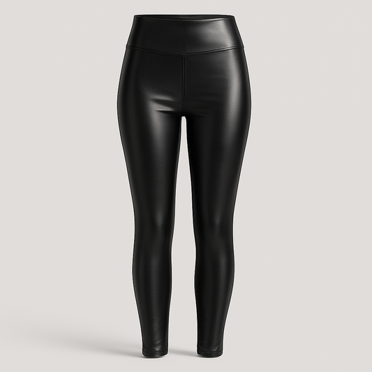 LEGGIN LARGO EFECTO CUERO BLACK TO002-01 # S