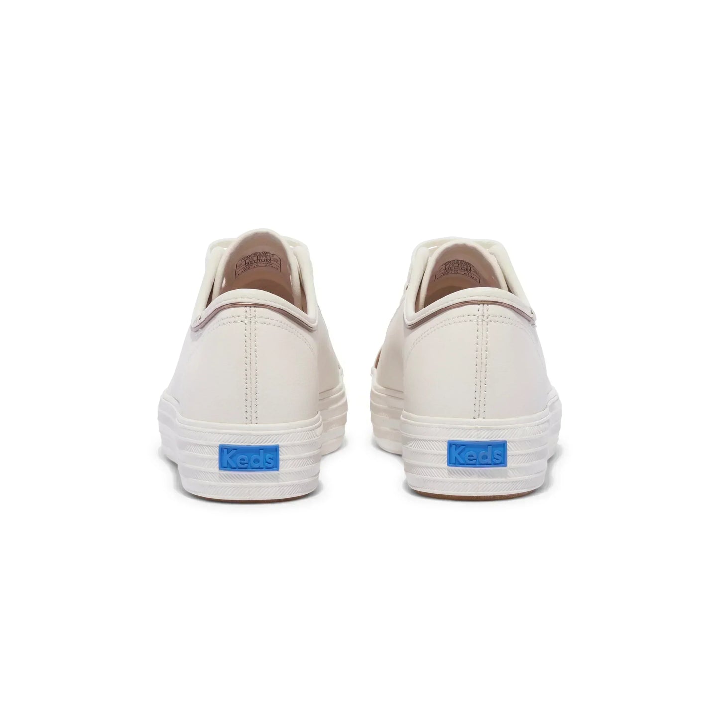 KEDS TRIPLE KICK LEATHER PIPING – WHITE/ROSE GOLD