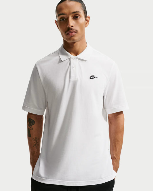 M NK CLUB SS POLO PIQUE WHITE/BLACK