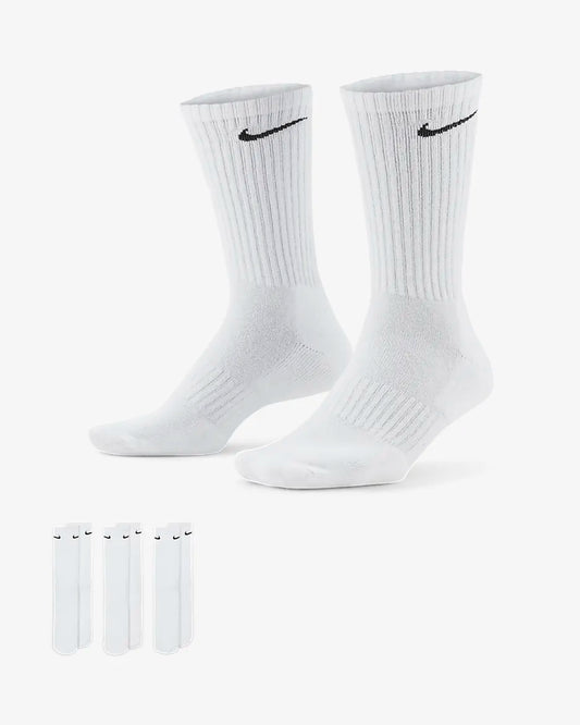 EVERYDAY CUSH CREW 3PR WHT/BLK SX7664-100 # L