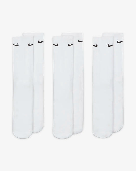 EVERYDAY CUSH CREW 3PR WHT/BLK SX7664-100 # L