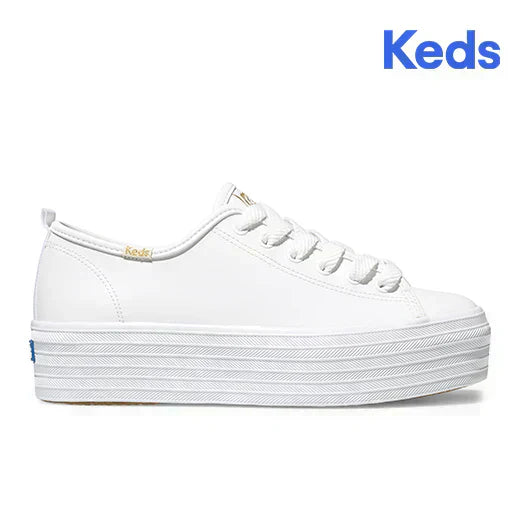 TRIPLE UP LEATHER WHITE