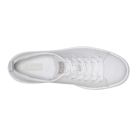 KEDS “WOMEN'S PLATFORM SKYLER LEATHER SNEAKER WHITE”.