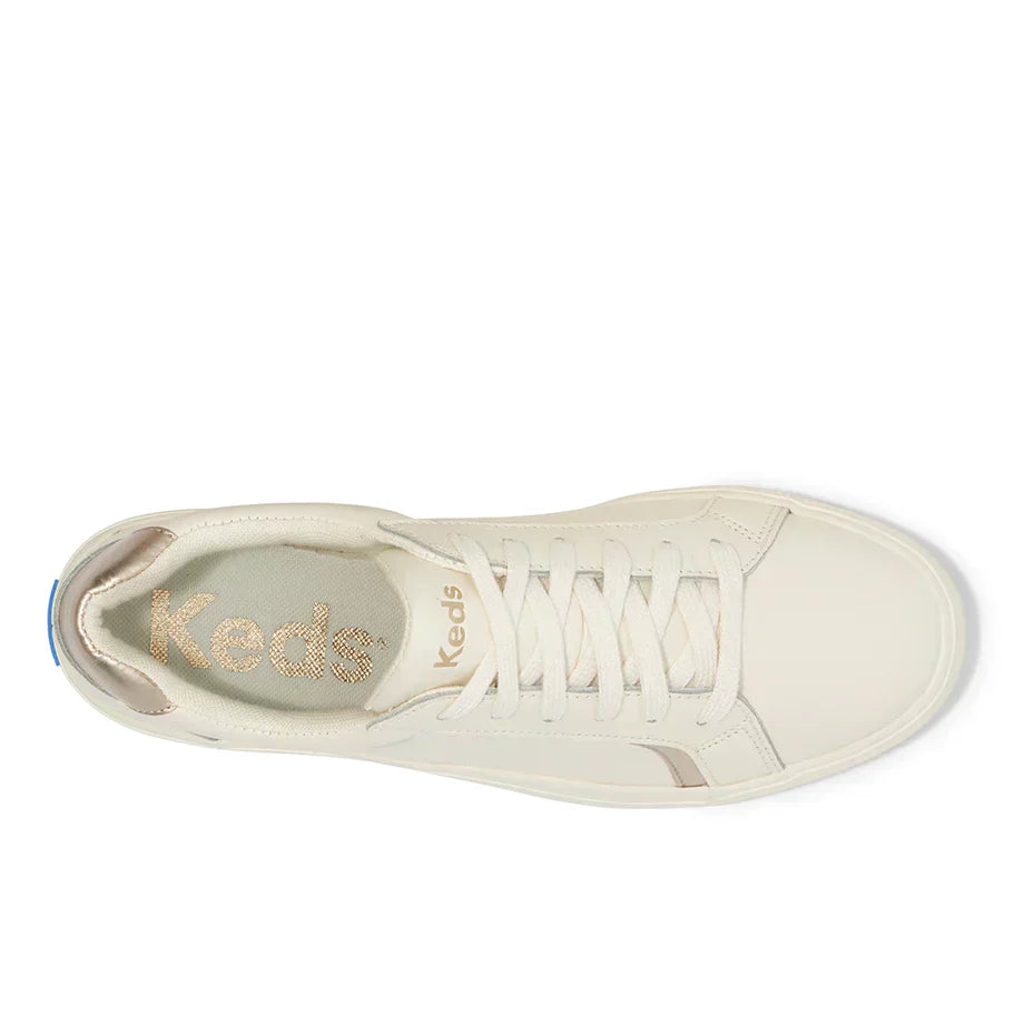 KEDS PURSUIT LEATHER EGRET/CHAMPAGNE