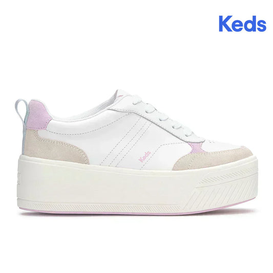 KEDS SKYLER II LEATHER/SUEDE WHITE/BLUE/LILAC