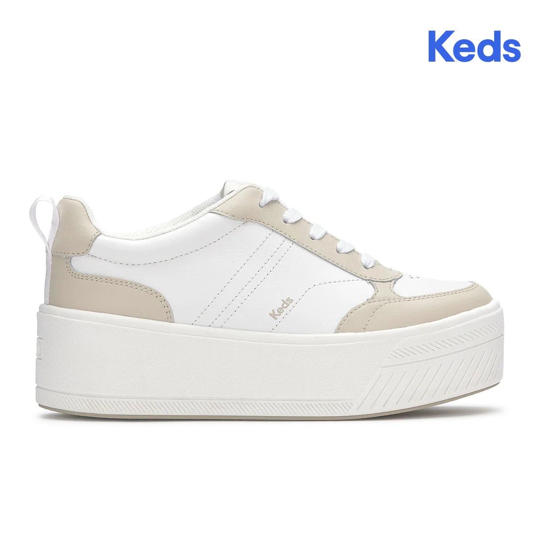 KEDS SKYLER II LEATHER KEDS WHITE/BEIGE MUJER