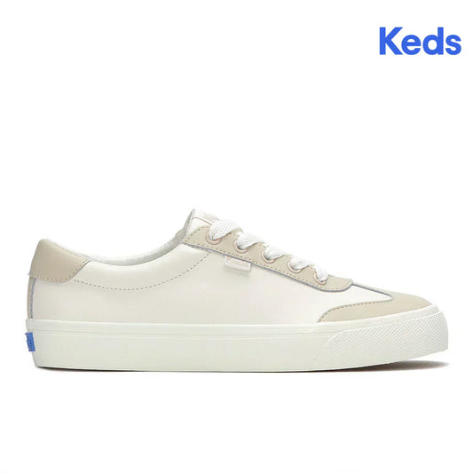 KEDS JUMP KICK T-TOE LEATHER SNOW WHITE/OATMEAL