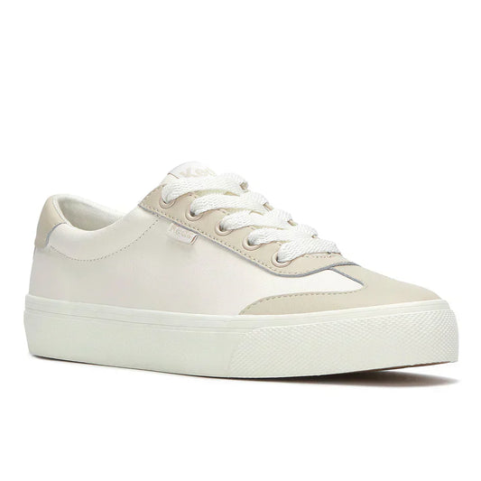 KEDS JUMP KICK T-TOE LEATHER SNOW WHITE/OATMEAL