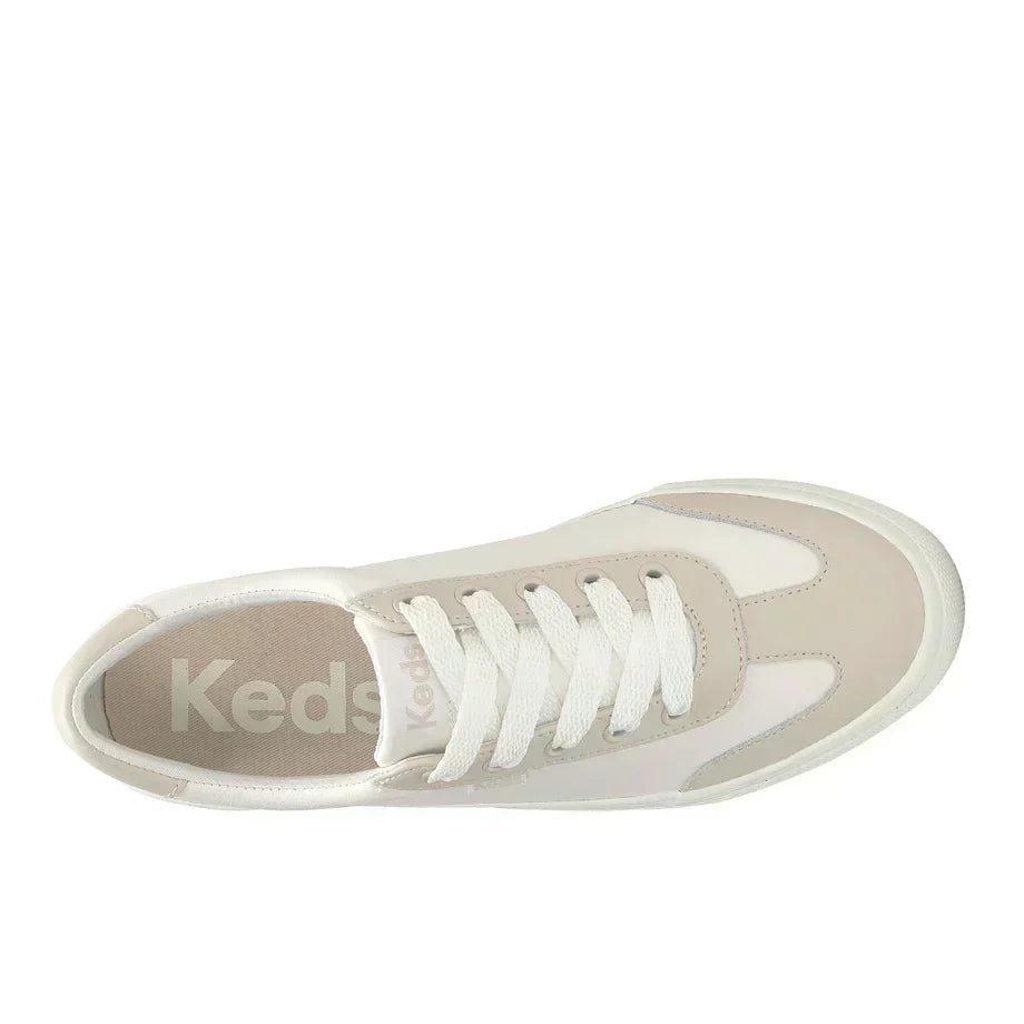 KEDS JUMP KICK T-TOE LEATHER SNOW WHITE/OATMEAL
