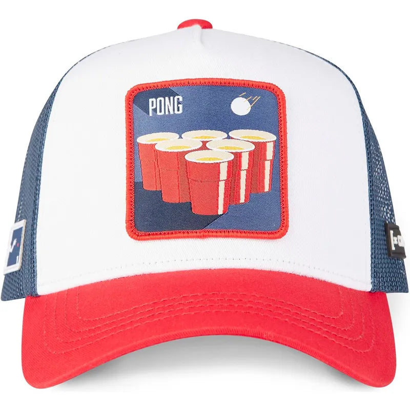 CAPSLAB BEER PONG MEN'S CAP  WHITE/NAVY/RED