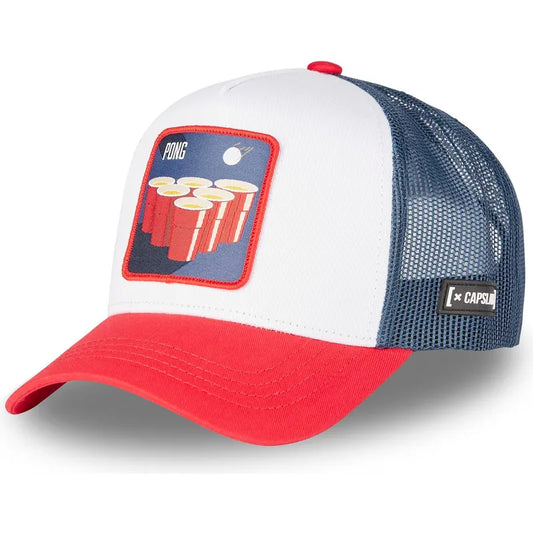 CAPSLAB BEER PONG MEN'S CAP  WHITE/NAVY/RED