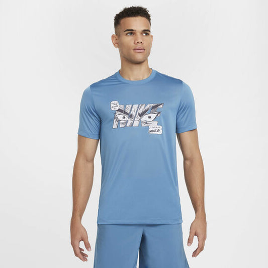 NIKE MEN'S DRI-FIT FITNESS T-SHIRT BLUE